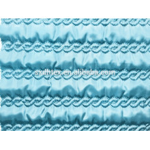 polyester stripe with fashion embroidered padded quilting fabric